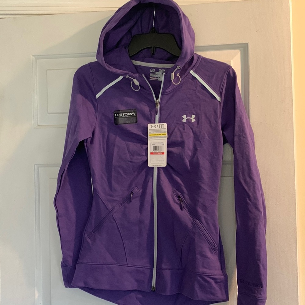 Under Armour STORM PURPLE Semi Fitted‎ zip hoodie size XS, NEW with tags NWT